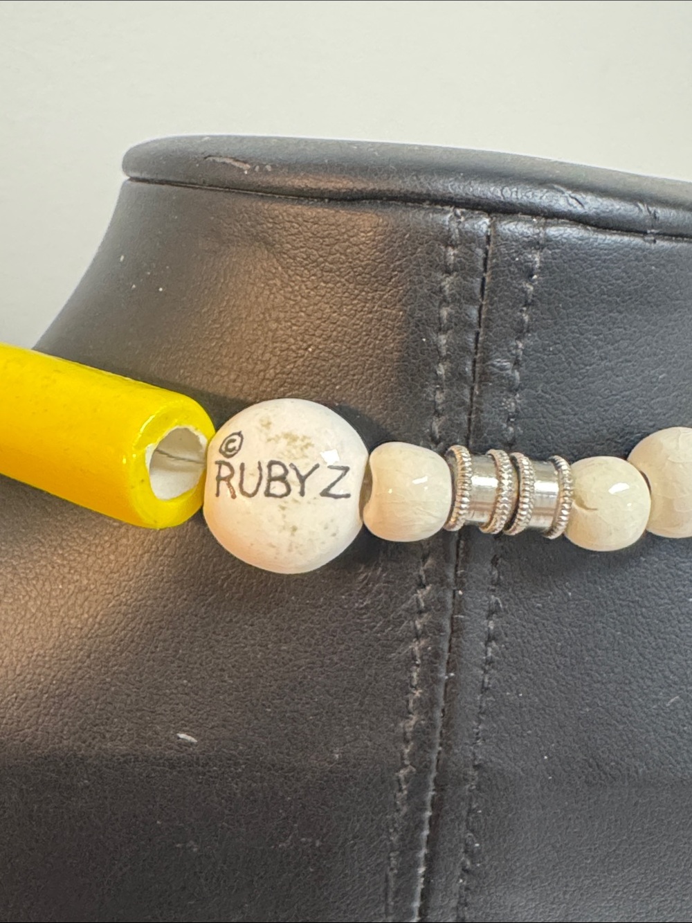 Ruby Z Yellow Fish Statement Necklace - Bold Ceramic Pendant - Picture 5 of 6
